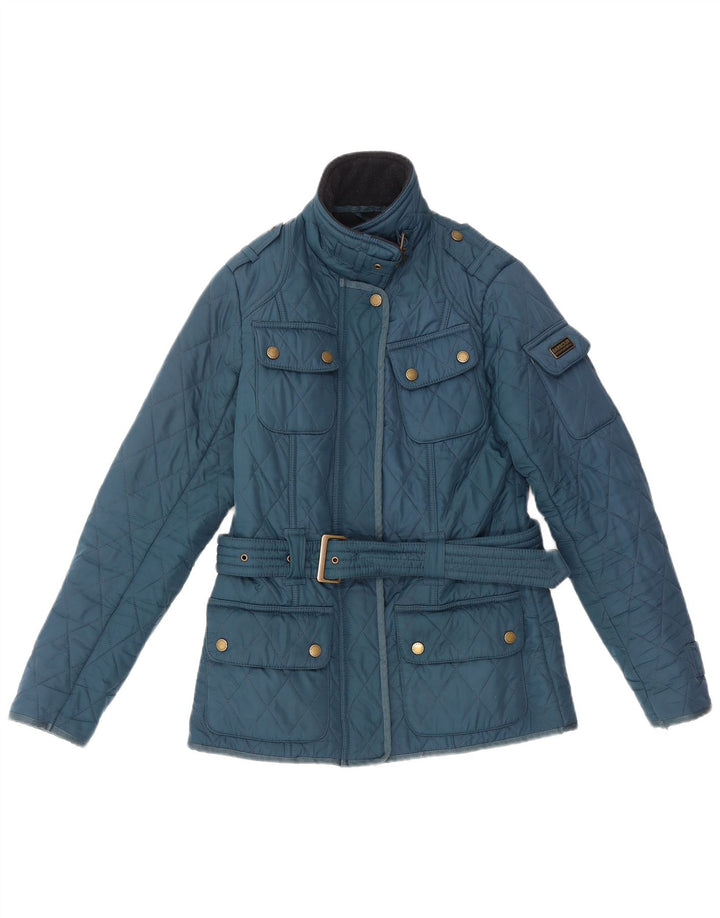 BARBOUR Womens Quilted Jacket UK 8 Small Blue Polyester