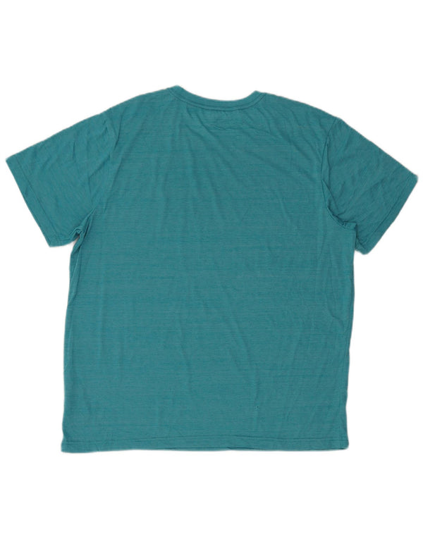Hurley Herren T-Shirt Top XL Türkis geflecktes Polyester