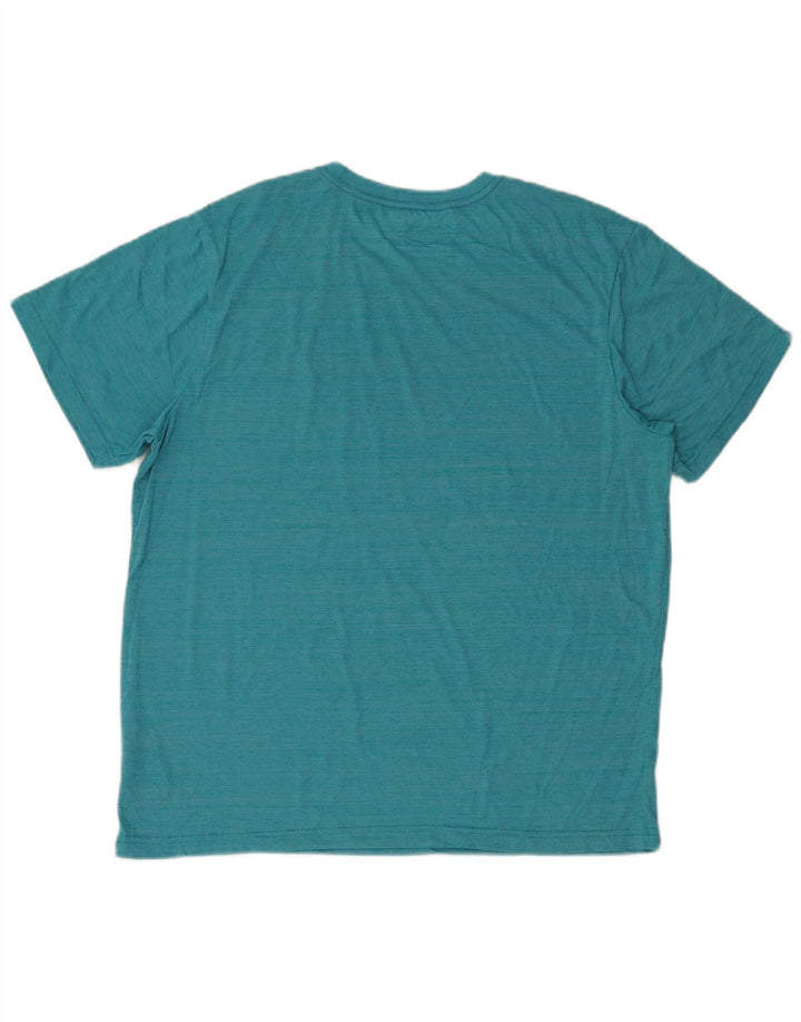 Hurley Herren T-Shirt Top XL Türkis geflecktes Polyester