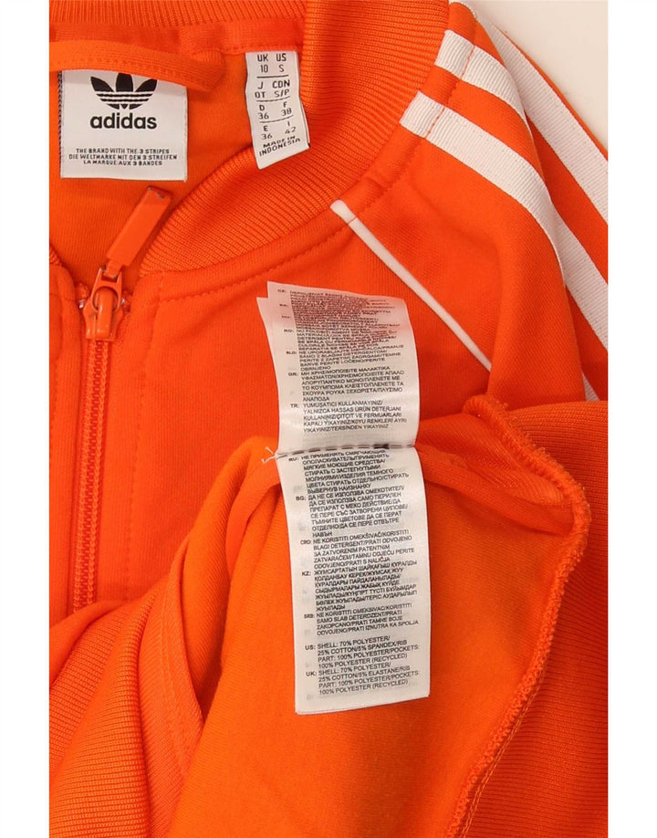 Adidas Damen Trainingsanzug Top Jacke UK 10 Small Orange Polyester
