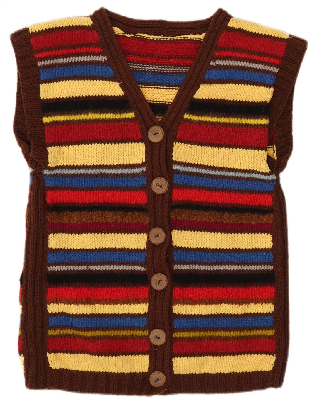 Vintage Damen Cardigan Pullover UK 12 Medium Bunt gestreift
