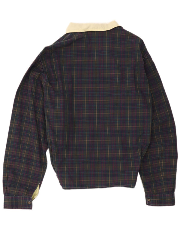 Vintage Herren Bomberjacke UK 36 Small Navy Blue Check