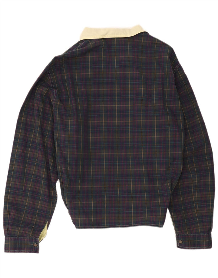 Vintage Herren Bomberjacke UK 36 Small Navy Blue Check