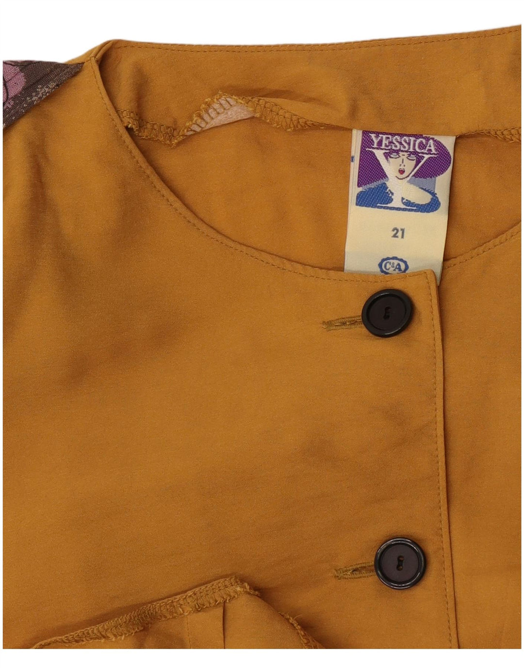 Yessica Damen-Hemdbluse mit 3/4-Ärmeln, US 21 3XL, gelbe Viskose