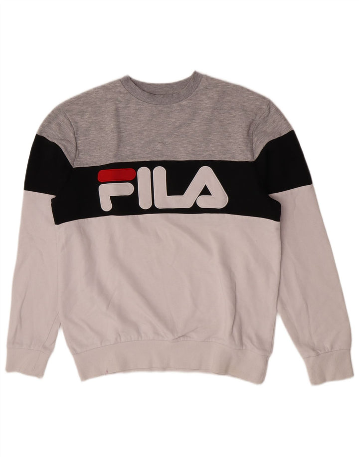 Fila Herren-Sweatshirt mit Grafik, mittelgroß, mehrfarbig, Colourblock-Baumwolle