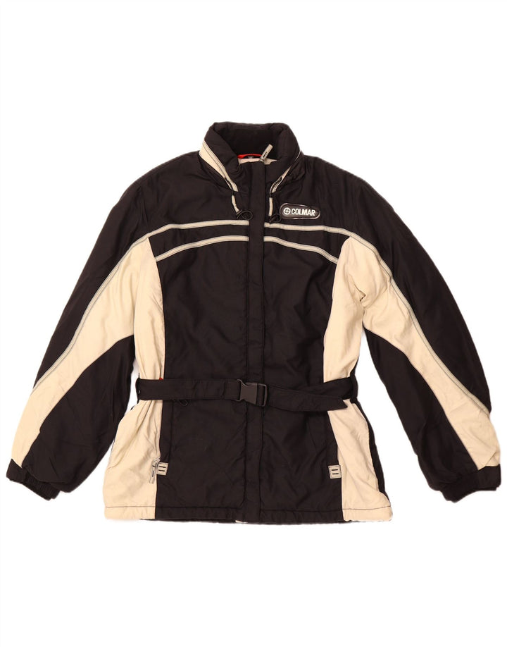 COLMAR Damen Skijacke mit Kapuze IT 46 Large Schwarz Colourblock Nylon