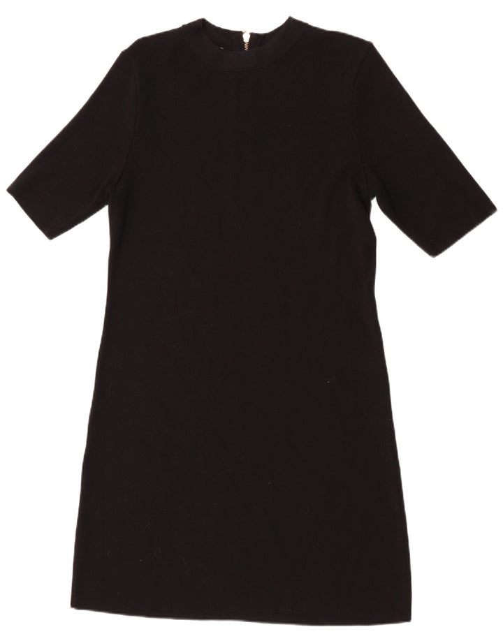 Monsoon Damen Pulloverkleid mit kurzen Ärmeln, UK 12, Mittelschwarz