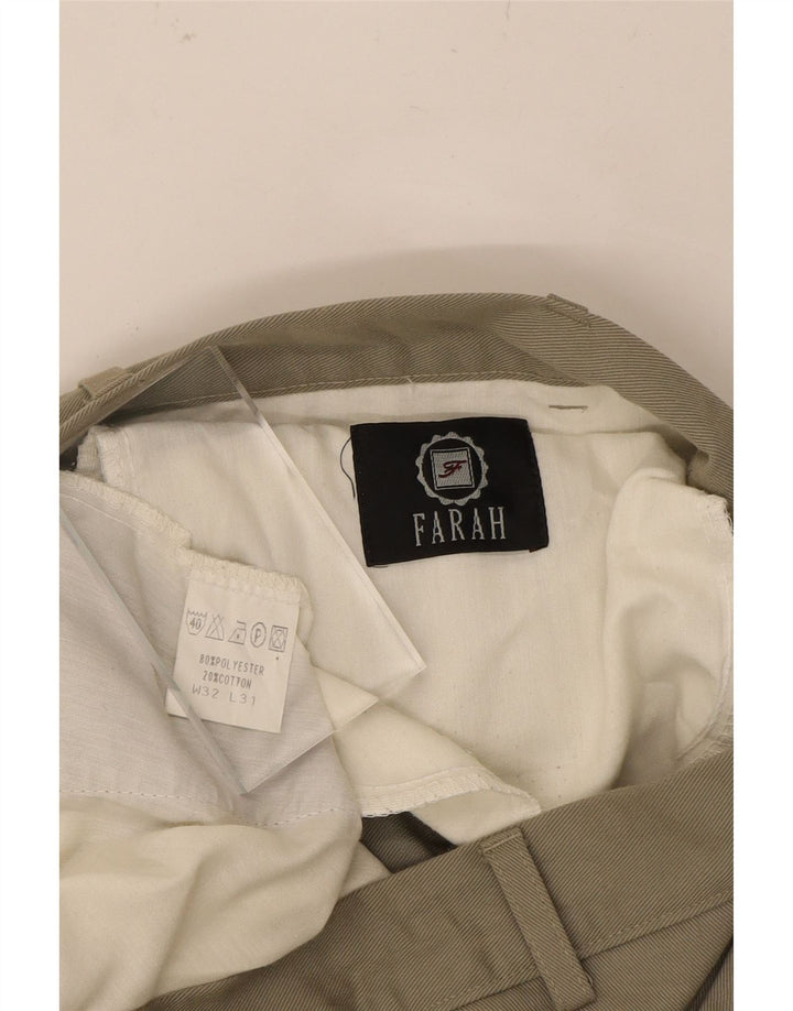 FARAH Mens Straight Chino Trousers W32 L31 Grey Polyester Vintage Farah and Second-Hand Farah from Messina Hembry 