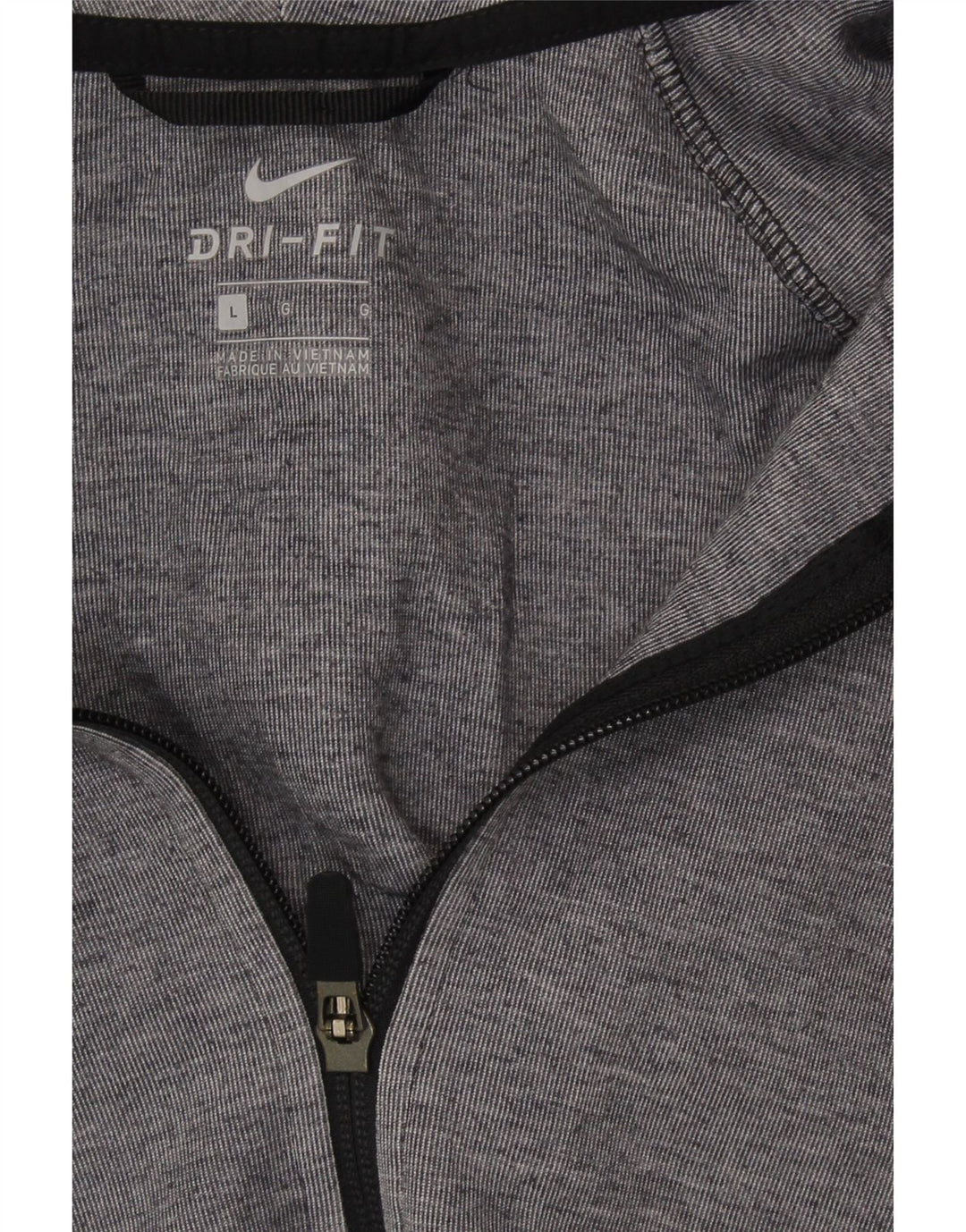 NIKE Womens Dri Fit Zip Hoodie Sweater UK 16 Large Grey Polyester Vintage Nike and Second-Hand Nike from Messina Hembry 