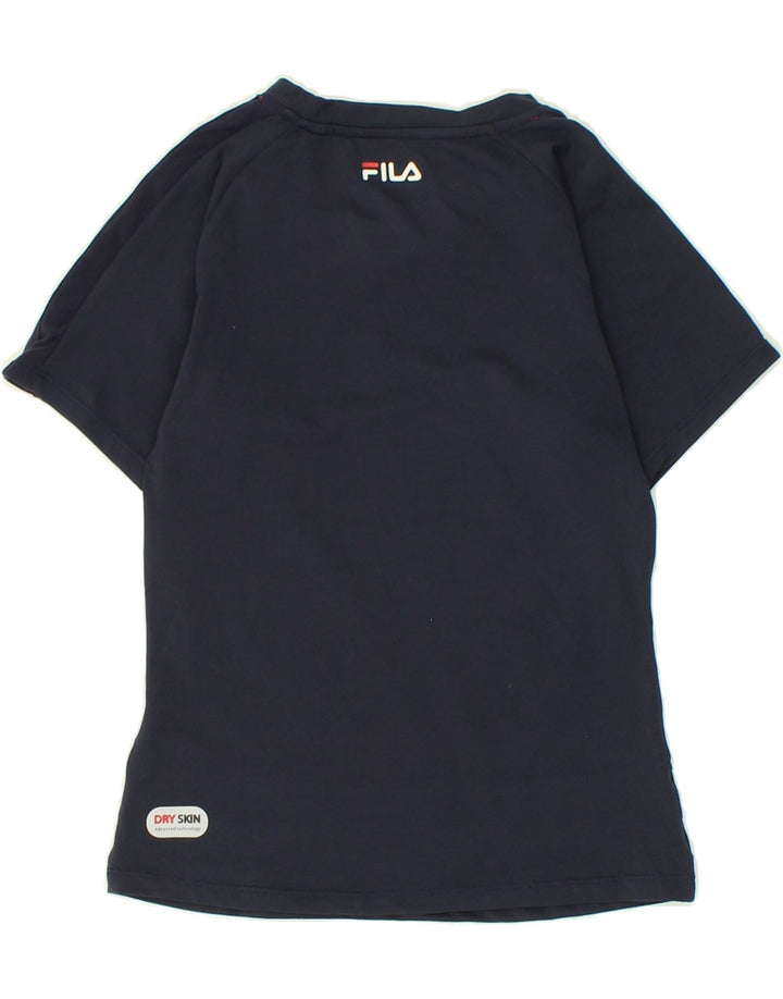 FILA Boys Graphic T-Shirt Top 9-10 Years Navy Blue Polyester Vintage Fila and Second-Hand Fila from Messina Hembry 