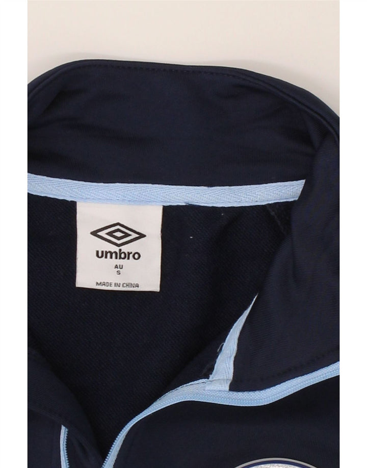 UMBRO Mens Pascoe Vale FC Graphic Top Long Sleeve Small Navy Blue Vintage Umbro and Second-Hand Umbro from Messina Hembry 