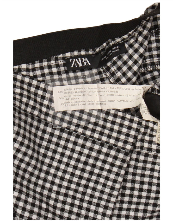 Zara Slim Chino-Hose für Damen, XL, W32, L27, schwarzes Gingham-Polyester