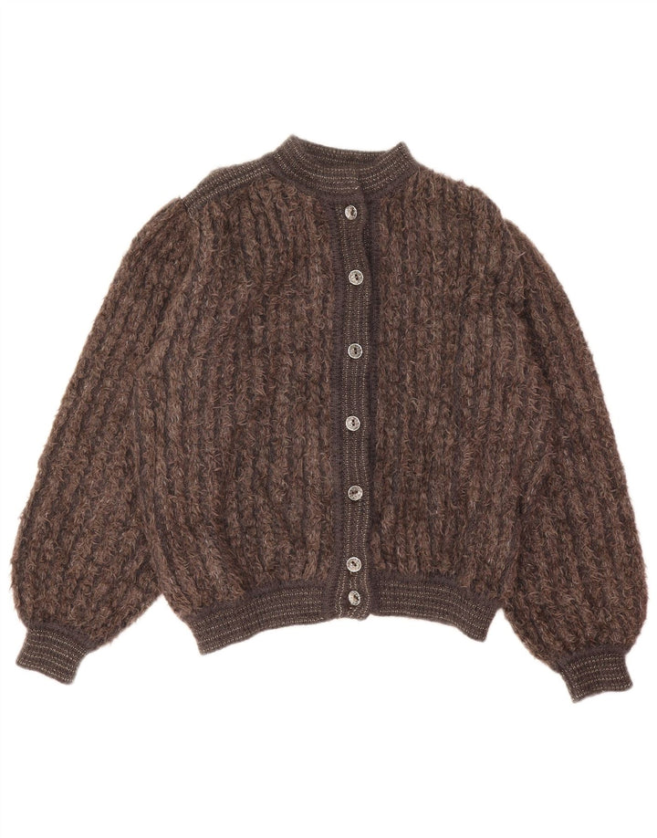 Mariedda Damen Strickjacke IT 46 Large Braun gestreift