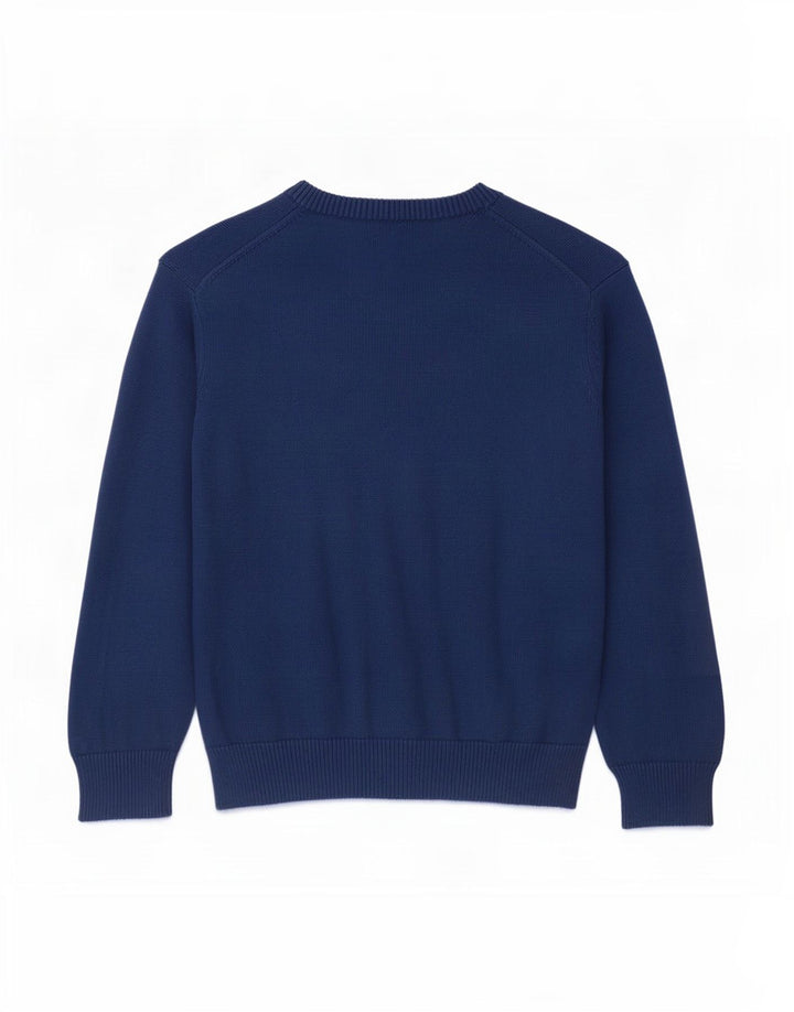Gant Jungen-Pullover mit V-Ausschnitt, 7–8 Jahre, blaue Baumwolle