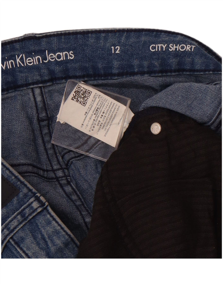 CALVIN KLEIN Damen Jeansshorts US 12 Large W32 Blaue Baumwolle