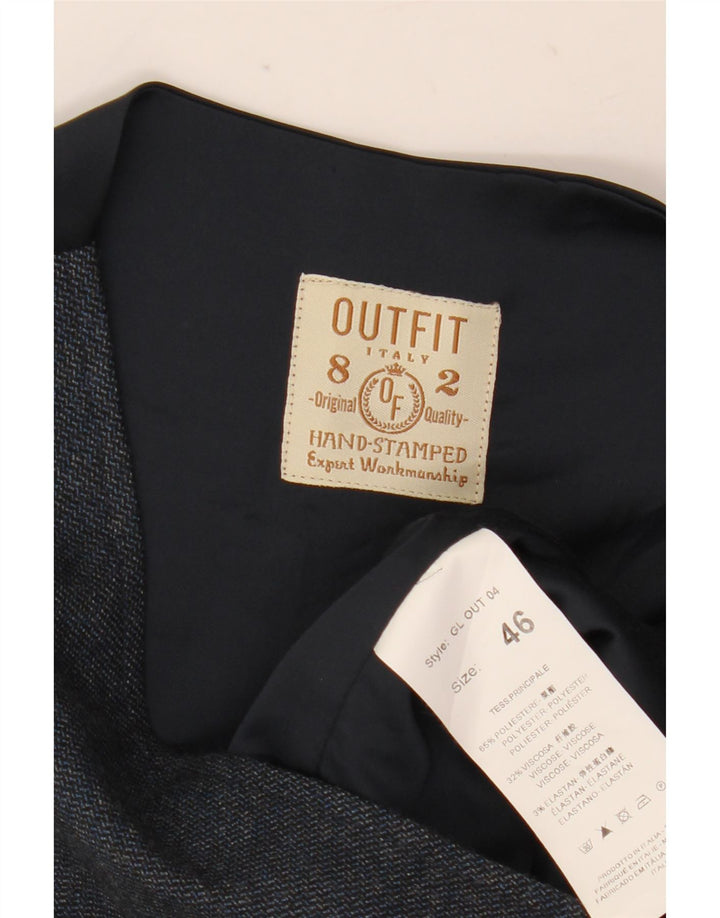 Vintage Herrenweste IT 46 Small Navy Blue Check Polyester