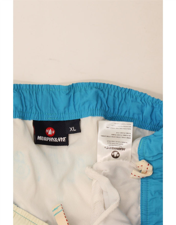 Murphy & Nye Herren Graphic Badeshorts XL Weiß Polyamid
