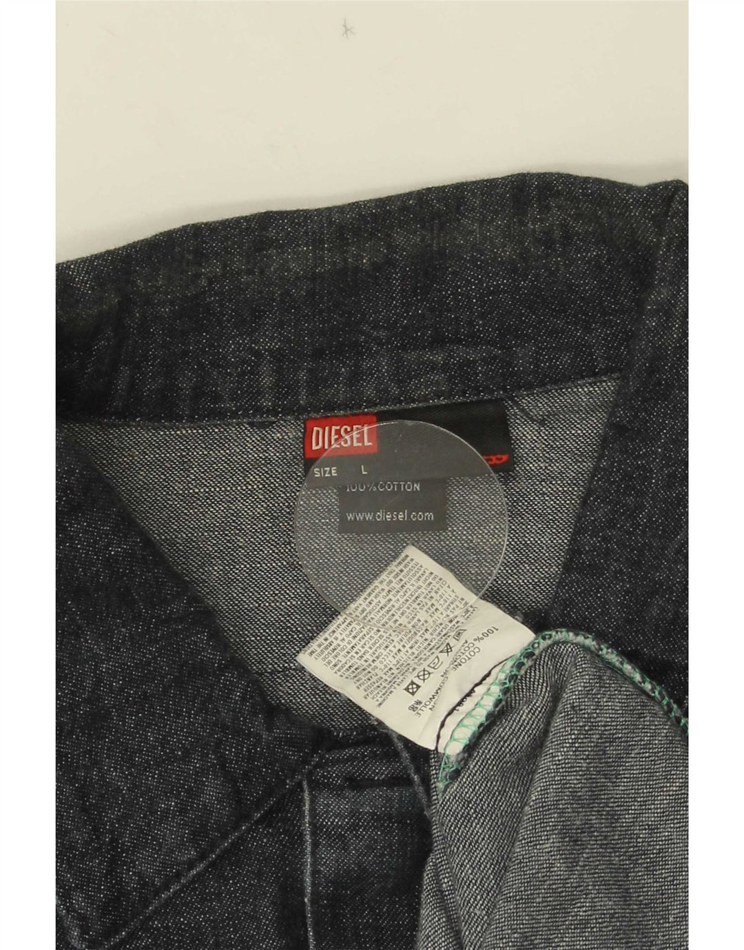 Diesel Herren Jeansjacke UK 40 Große marineblaue Baumwolle