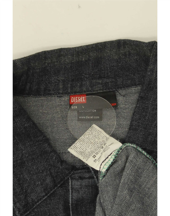 Diesel Herren Jeansjacke UK 40 Große marineblaue Baumwolle