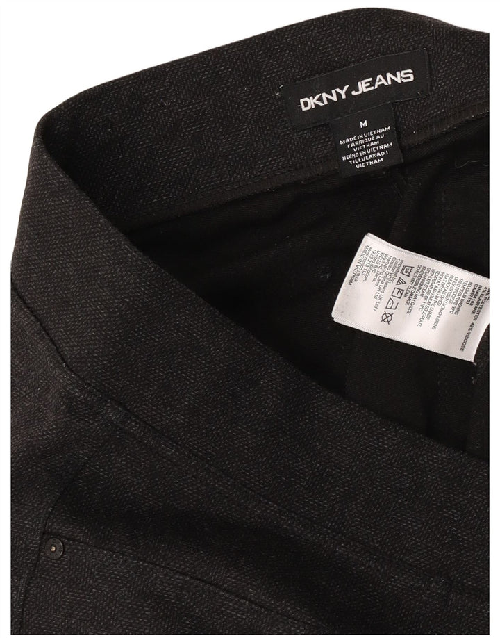 Dkny Damen Skinny Freizeithose Medium W30 L28 Grau kariertes Polyester
