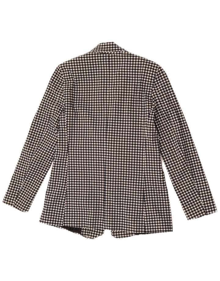 Oasis Damen-Blazer mit 1 Knopf, Gr. 10, Größe S, Schwarz, Gingham-Viskose