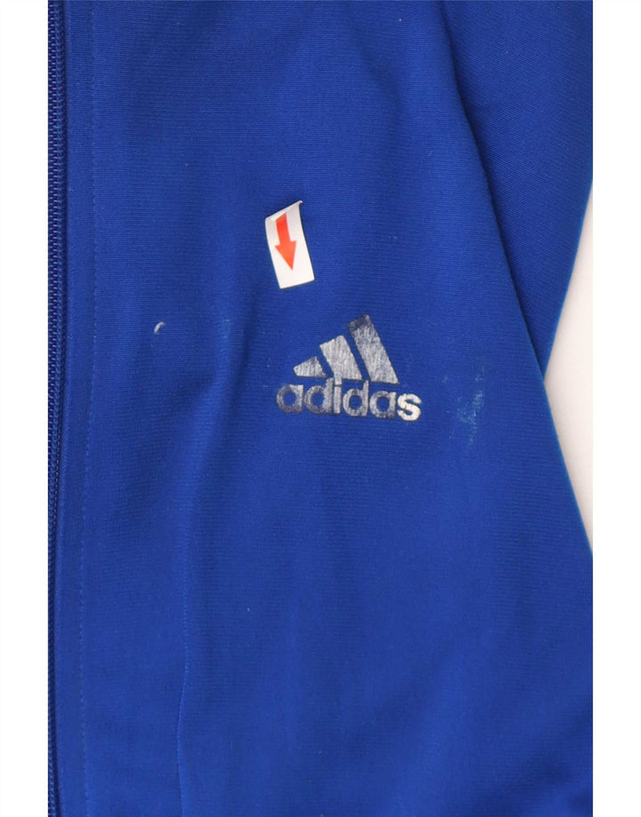 Adidas Herren-Trainingsanzug-Oberteiljacke UK 40/42 Mittelblaues Colourblock-Polyester