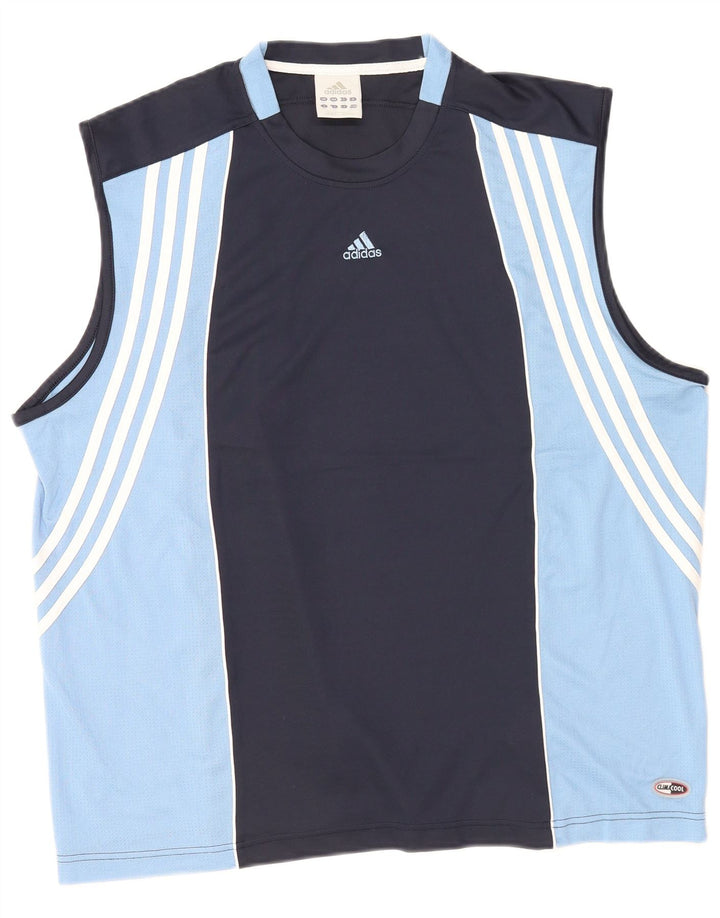 Adidas Herren Climacool Weste Top 2XL Marineblau Colourblock Polyester