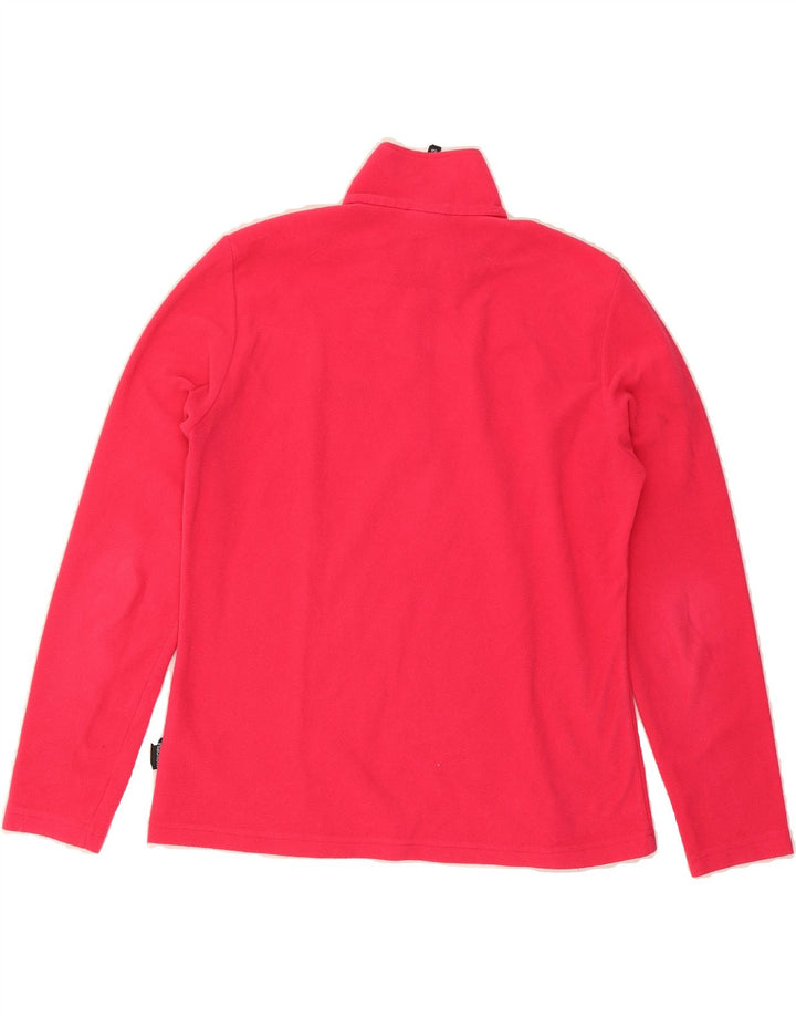 JACK WOLFSKIN Womens Zip Neck Fleece Jumper UK 16 Large Pink Polyester Vintage Jack Wolfskin and Second-Hand Jack Wolfskin from Messina Hembry 