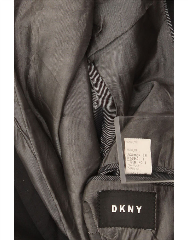 Dkny Herren-Blazer mit 2 Knöpfen, UK 38, mittelschwarze Wolle