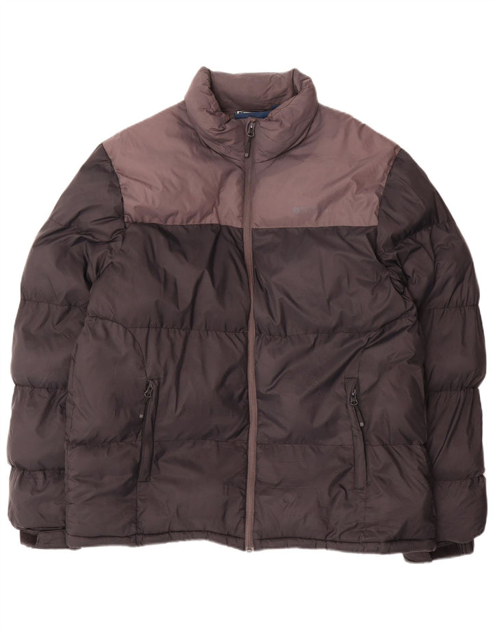 Mountain Warehouse Wattierte Herrenjacke, UK 40, Größe L, schwarzes Colourblock-Nylon