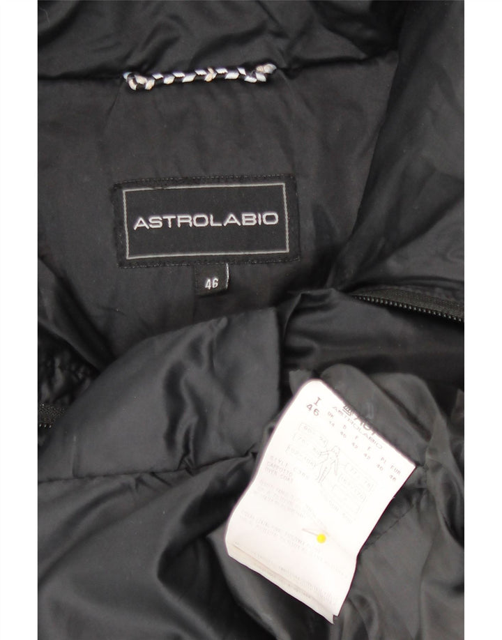 Astrolabio Wattierte Damenjacke mit Kapuze, UK 14, Größe L, Schwarz, Polyester