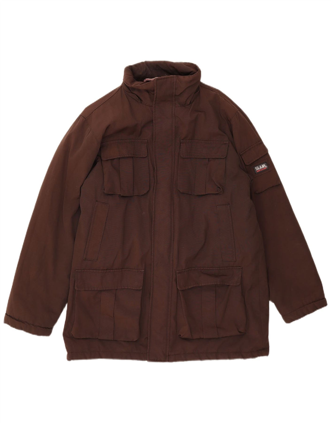 Slam Herren Wattierte Jacke UK 40 Large Braunes Nylon