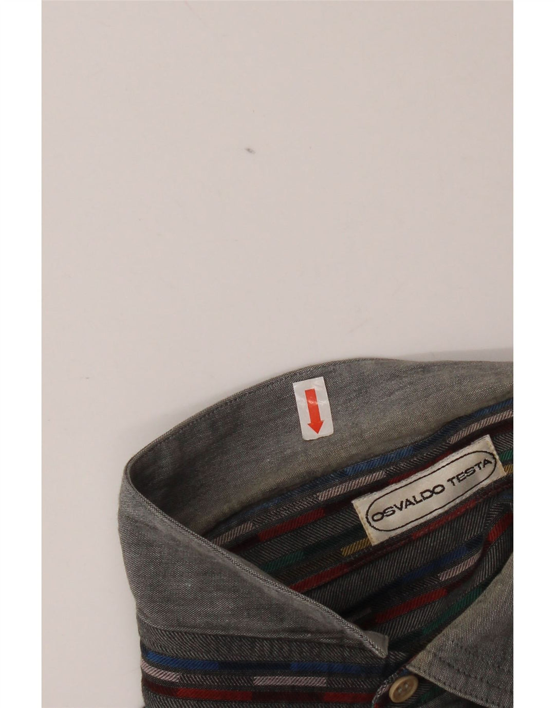 Vintage Herrenhemd Größe 41 16 Große grau gestreifte Baumwolle