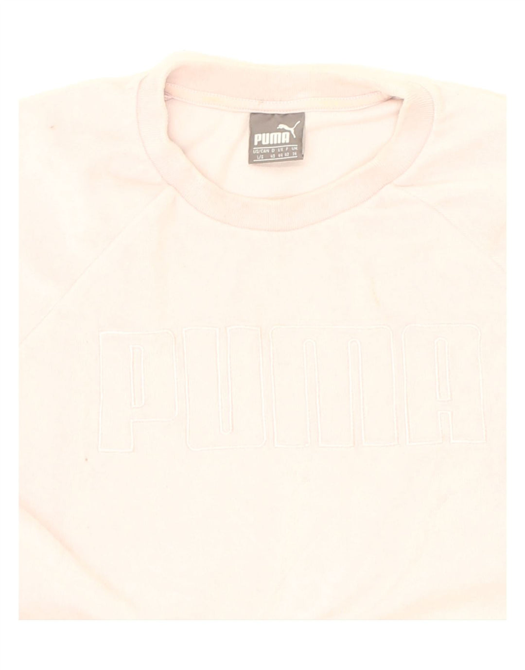 PUMA Womens Loose Fit Graphic Sweatshirt Jumper UK 14 Large Pink | Vintage Puma | Thrift | Second-Hand Puma | Used Clothing | Messina Hembry 