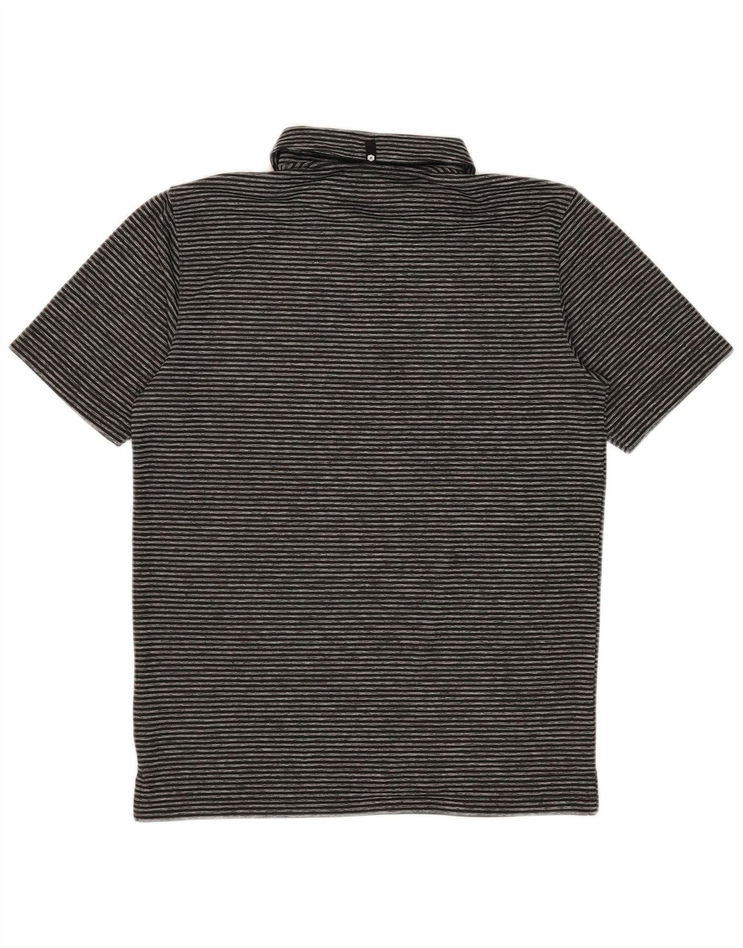 Puma Herren-Poloshirt, klein, schwarzes Nadelstreifen-Polyester