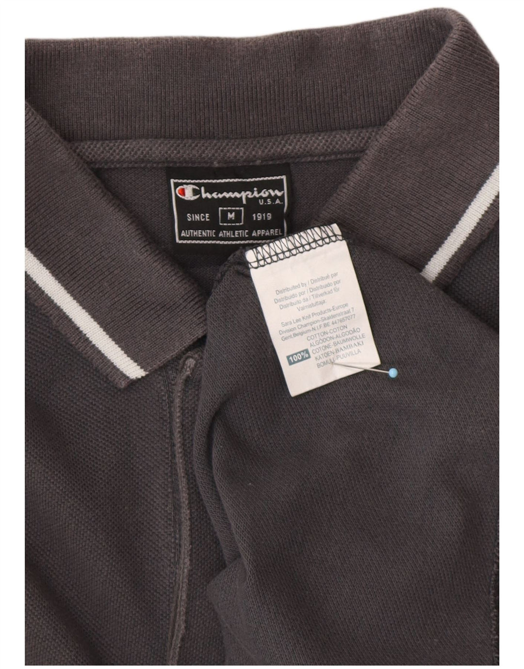 CHAMPION Herren-Poloshirt aus mittelgrauer Baumwolle