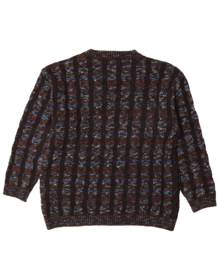 Dino Erre Herren-Pullover mit Rundhalsausschnitt, IT 50, mittelgroß, mehrfarbig, gestreift