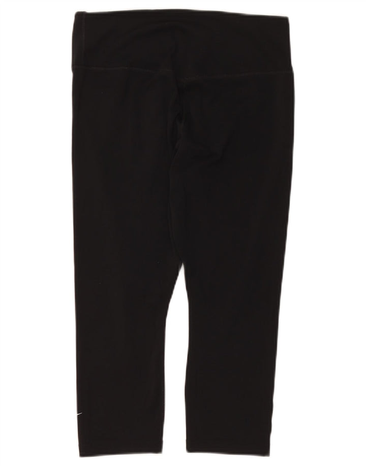NIKE Womens Dri Fit Capri Leggings UK 12 Medium Schwarz Polyester