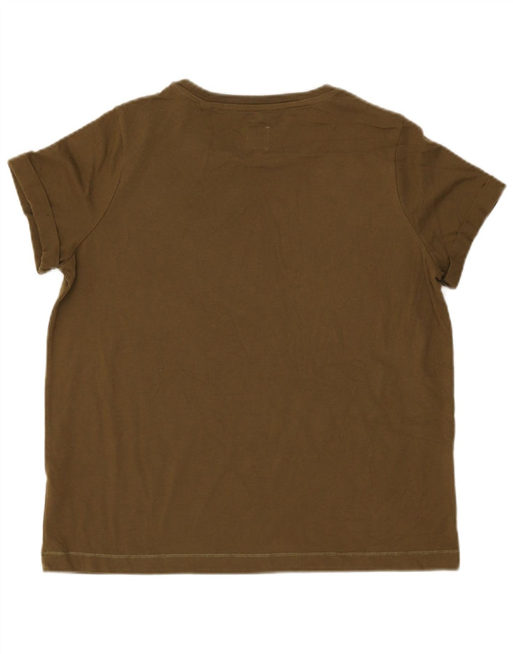 Jack Wills Damen T-Shirt-Oberteil UK 12 Medium Khaki Baumwolle