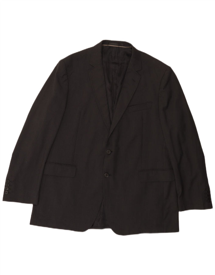 MARKS & SPENCER Herren-Blazer mit 2 Knöpfen, UK 38, Mittelschwarz, Nadelstreifen