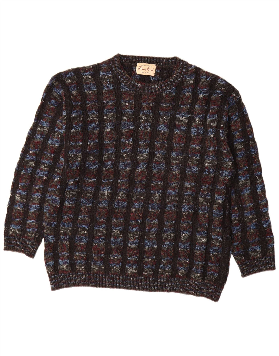 Dino Erre Herren-Pullover mit Rundhalsausschnitt, IT 50, mittelgroß, mehrfarbig, gestreift