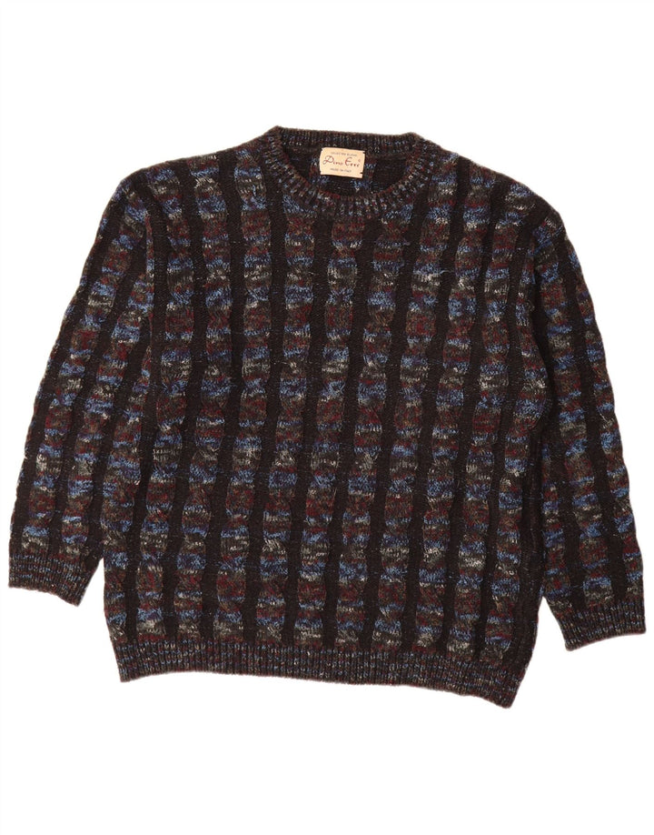 Dino Erre Herren-Pullover mit Rundhalsausschnitt, IT 50, mittelgroß, mehrfarbig, gestreift