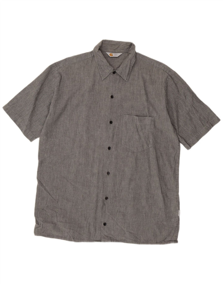 CARHARTT Robustes Herren-Kurzarmhemd XL aus grauer Baumwolle