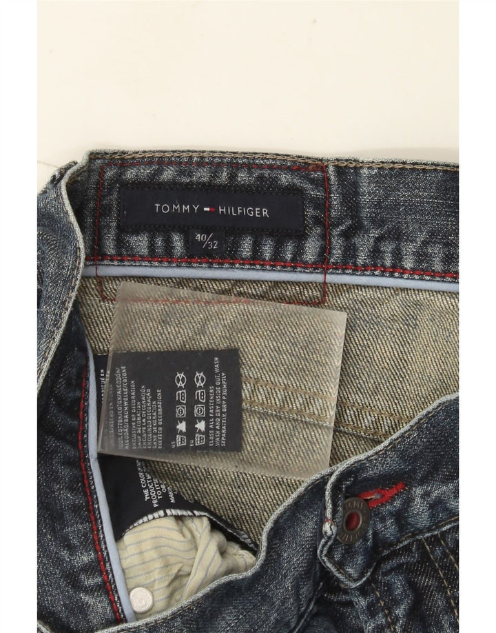 Tommy Hilfiger Herren Straight Jeans W40 L32 Blaue Baumwolle
