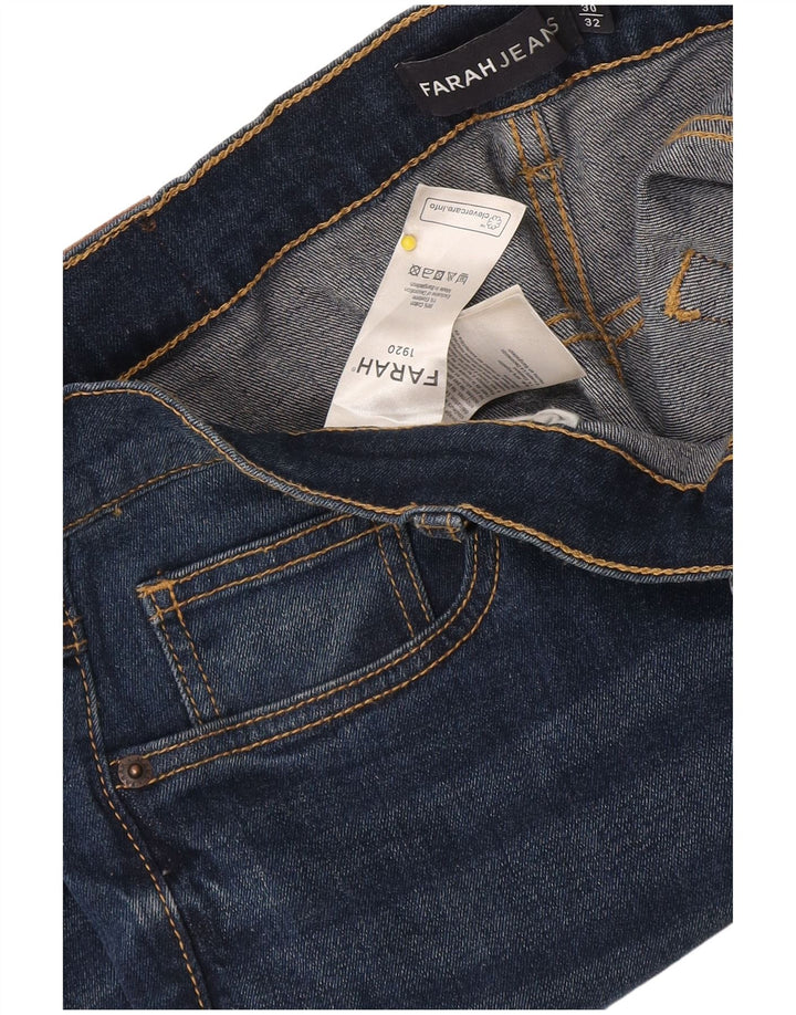 Farah Herren Straight Jeans W30 L32 Marineblaue Baumwolle