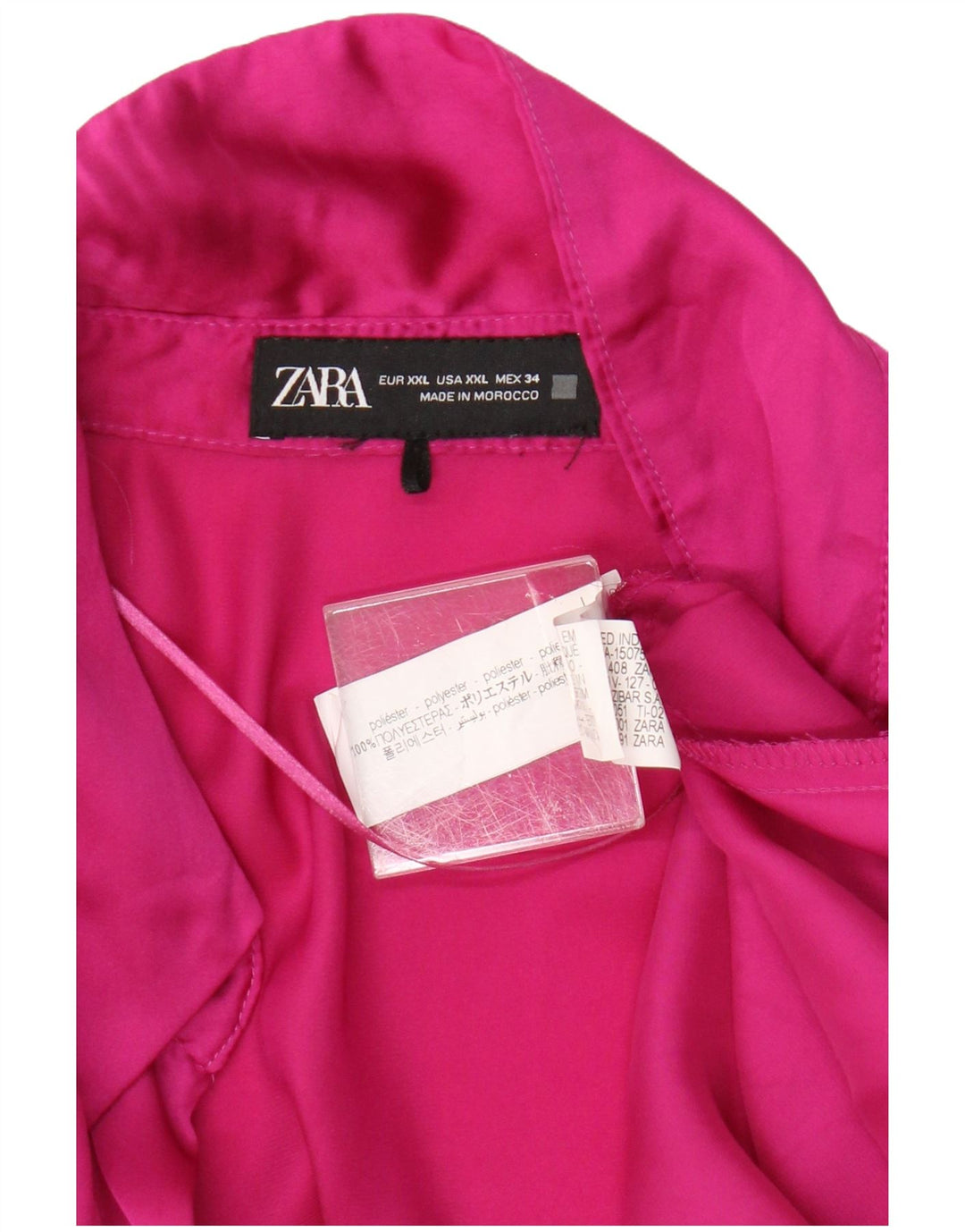 Zara Damen Hemdbluse UK 20 2XL Rosa Polyester