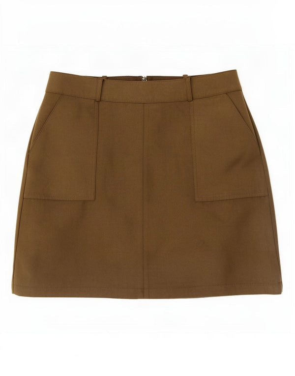 Oasis Womens Mini Skirt UK 12 Medium W30 Khaki Polyester