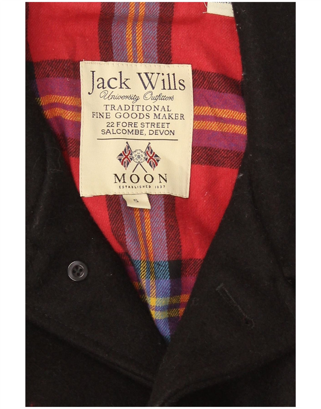 Jack Wills Herren-Blazer mit 3 Knöpfen, Gr. 36, Größe S, schwarze Wolle