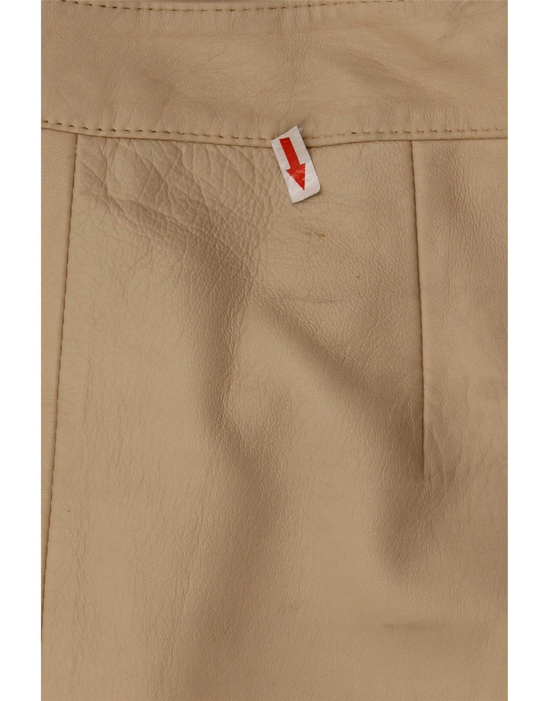 Vintage Damen Lederrock UK 12 Medium W28 Beige