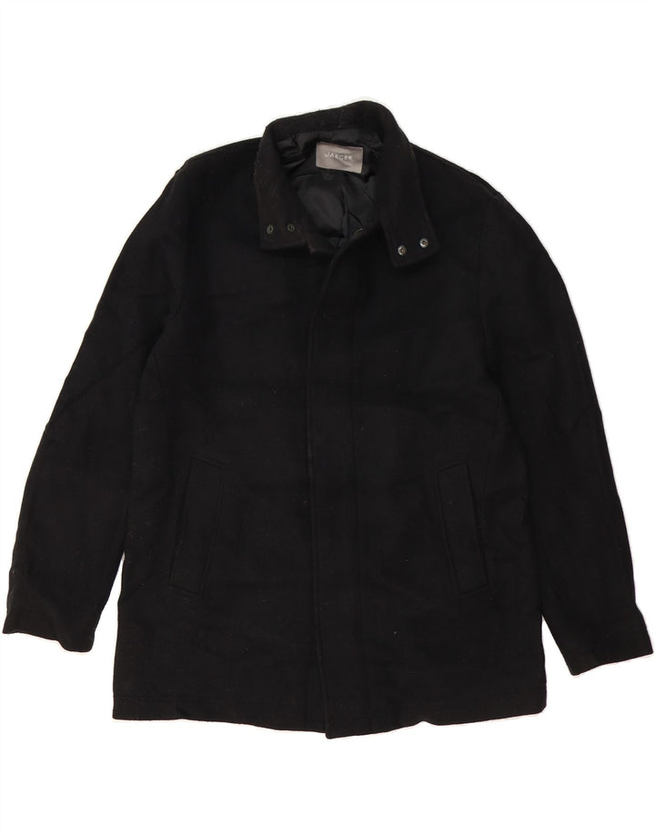 JAEGER Mens Overcoat UK 40 Large Black Wool Vintage Jaeger and Second-Hand Jaeger from Messina Hembry 